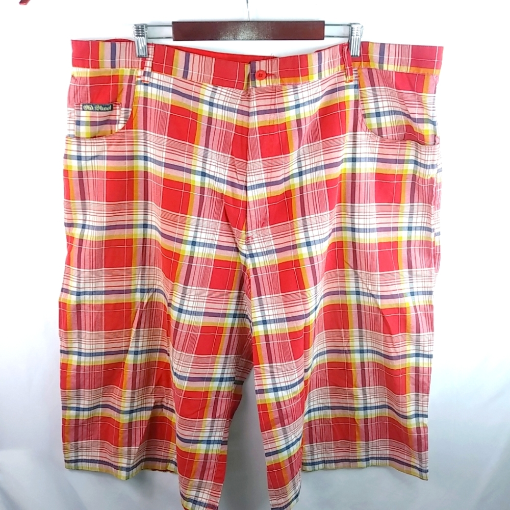 Old Skool 48 Mens Red Plaid Shorts